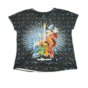 Disney Parks Sorcerer Mickey Mouse 2014 Star T-shirt Magician Womens Size‎ XL